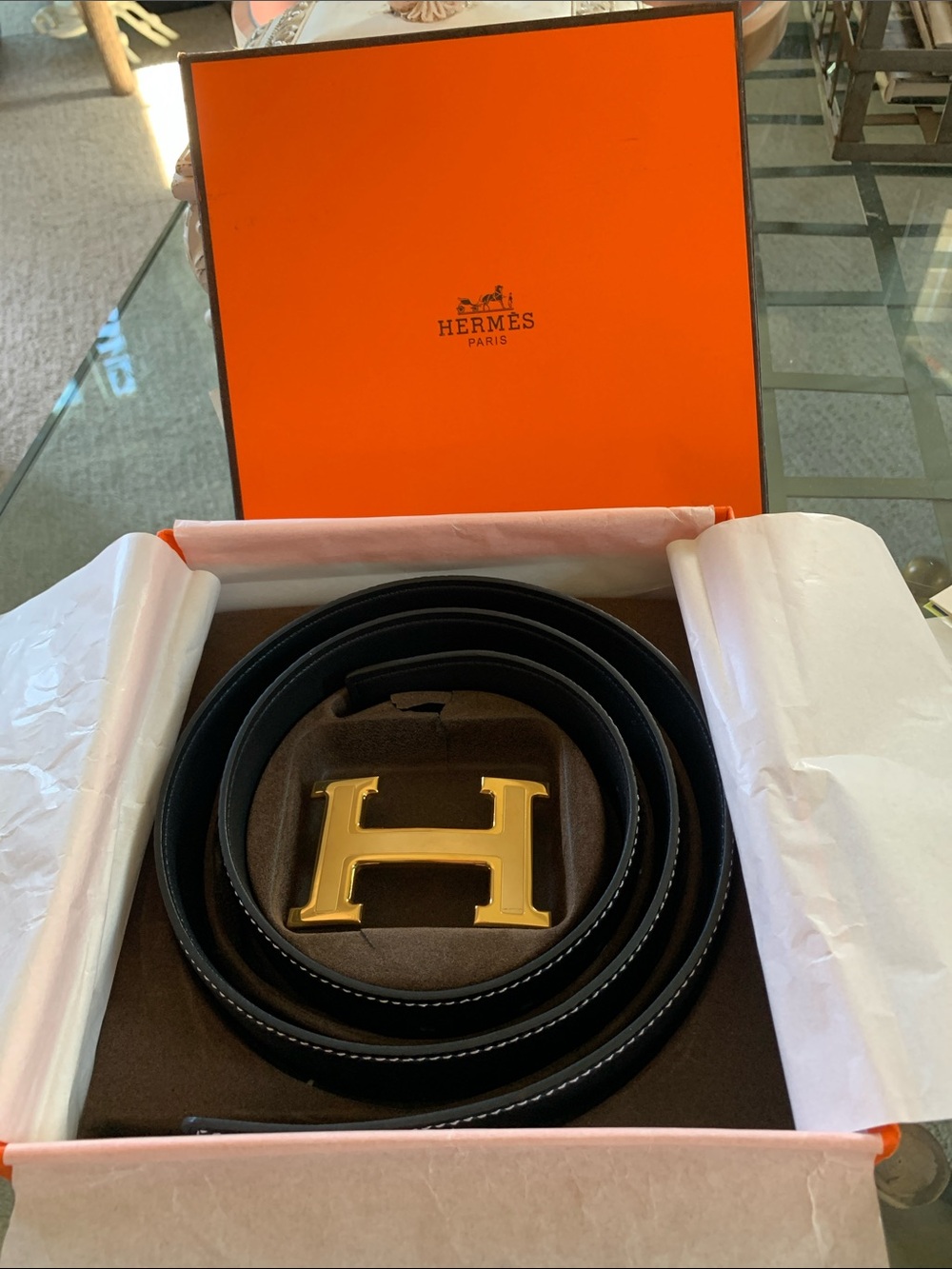 NIB Hermès Constance Reversible H Belt